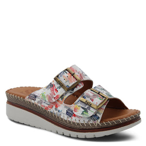 Sala Oasis Women's wedge slides Wht Multi