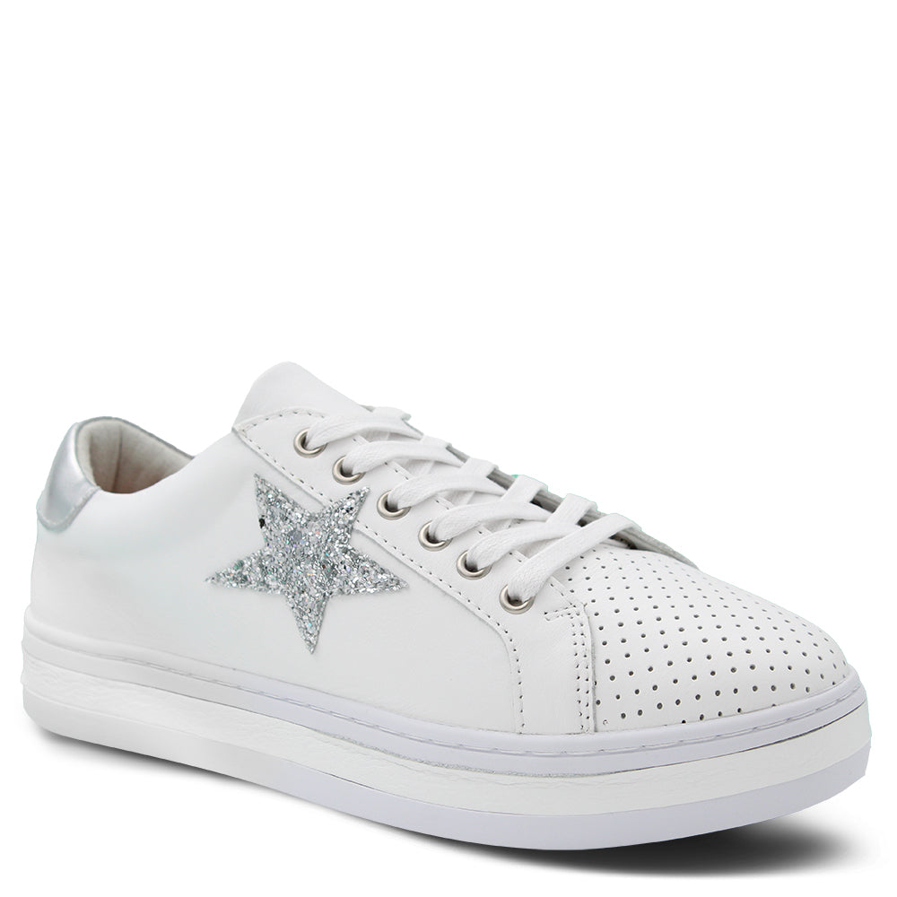 Alfie & Evie Pixie Womens Sneaker White Silver