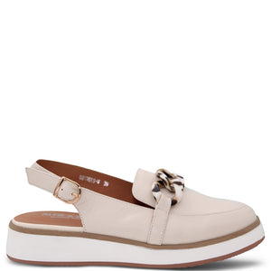 Alfie & Evie Quivers Women's Sling back Loafers Vanilla