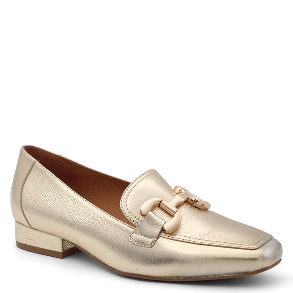Bresley Remonde Womens Flat Court Shoe Gold