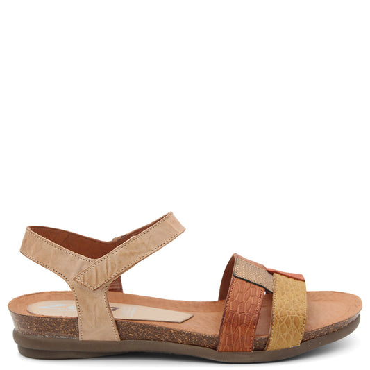 ZETA ROLLO WOMENS FLAT SANAL BEIGE MULTI