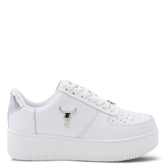Windsor Smith Rich Women's Platform Sneakers White Silver