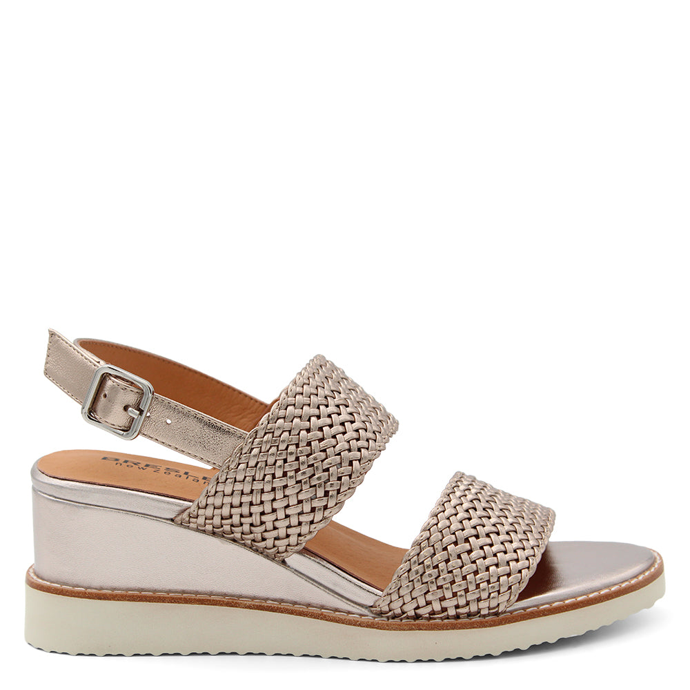 Bresley Saxon Womens Wedge Sandal Gilt