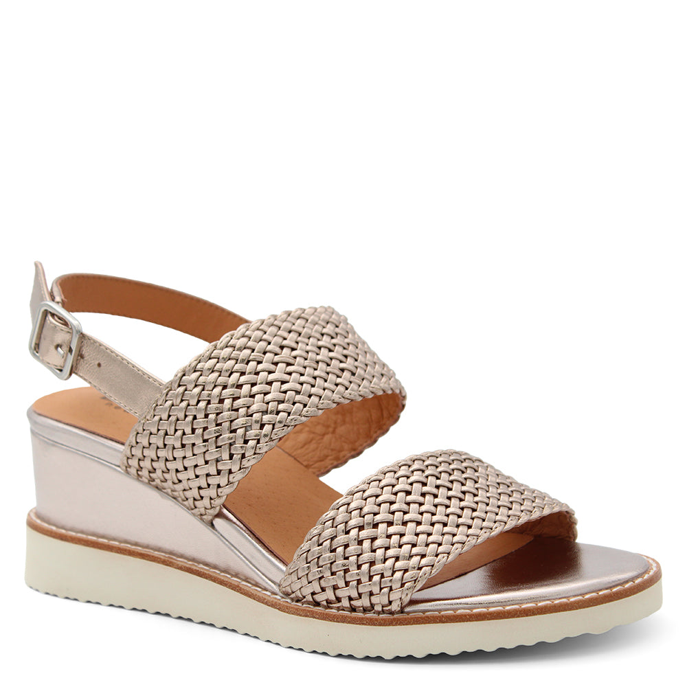 Bresley Saxon Womens Wedge Sandal Gilt