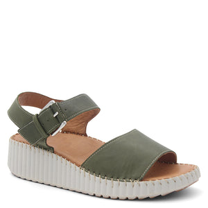 Sala Sonia Womens Wedge Sandal Dark Olive