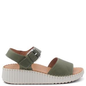 Sala Sonia Womens Wedge Sandal Dark Olive