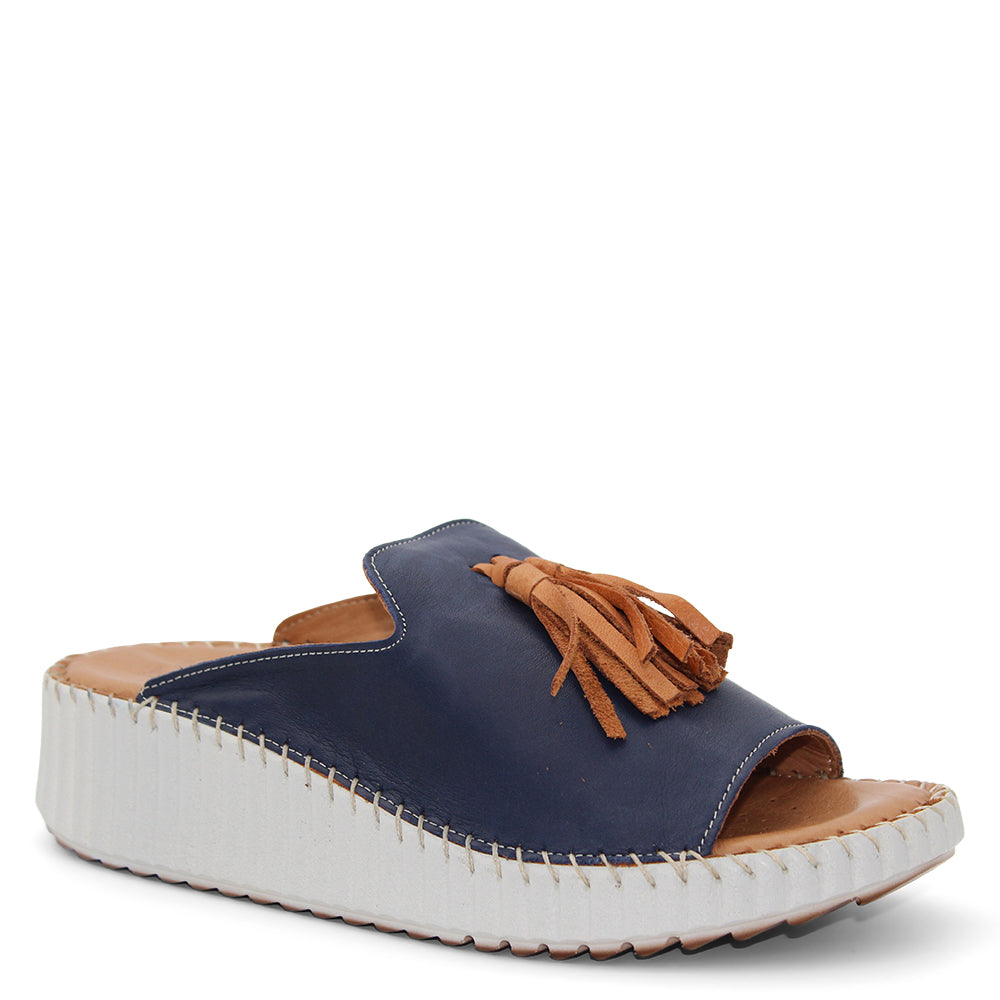 Sala Sonny Womens Wedge Slide Deep Ocean