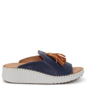 Sala Sonny Womens Wedge Slide Deep Ocean