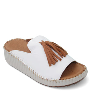 Sala Sonny Womens Wedge Slide White