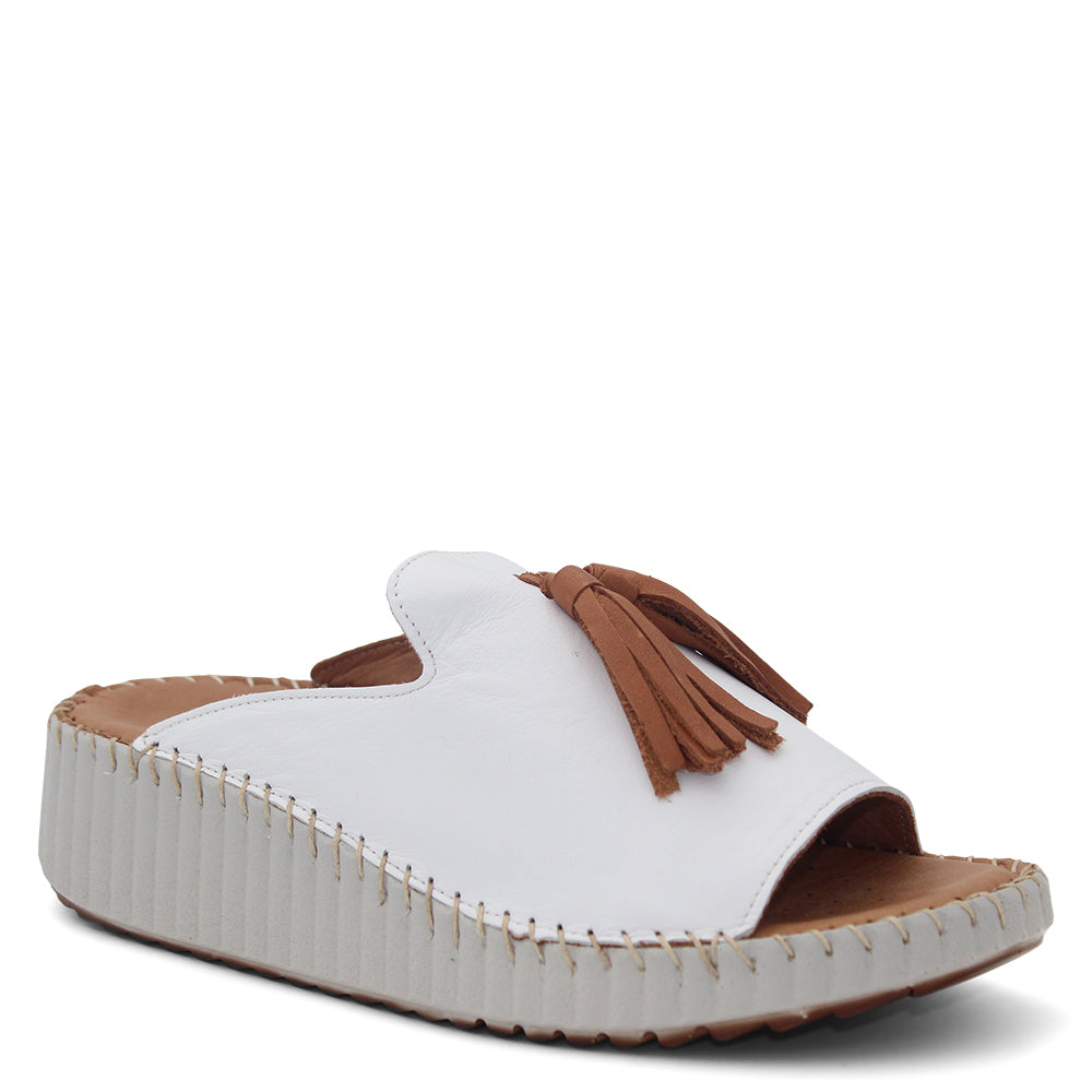 Sala Sonny Womens Wedge Slide White