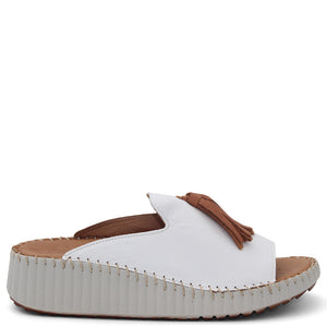 Sala Sonny Womens Wedge Slide White