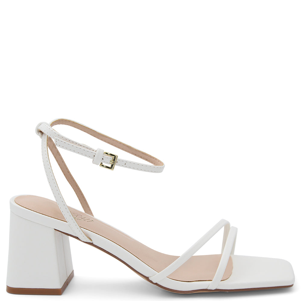 Verali Stevie Women's Block Heels Gold high-heeled sandal with thin straps 