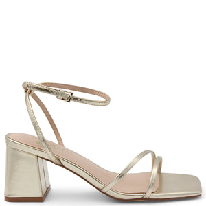 Verali Stevie Women's Block Heels Gold high-heeled sandal with thin straps 