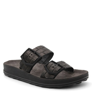 Fantasy Taylor Womens Flat Slide Black Raffia
