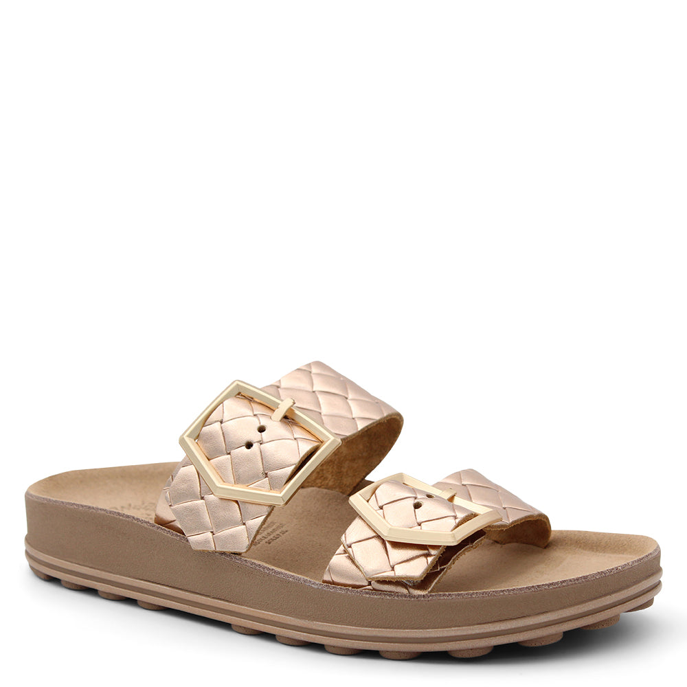 Fantasy Taylor Womens Flat Slide Rose Gold Softy