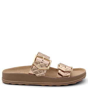 Fantasy Taylor Womens Flat Slide Rose Gold Softy