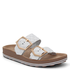 Fantasy Taylor Womens Flat Slide White Softy