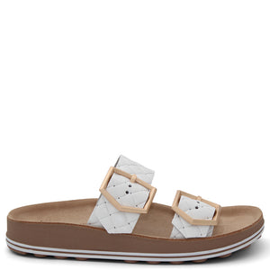 Fantasy Taylor Womens Flat Slide White Softy
