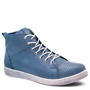 Rilassare Toni Women's Leather Hi Top Sneakers Blue