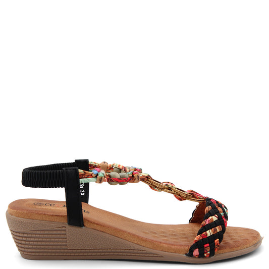 CC Resorts Ursa Womens Wedge Sandal Black