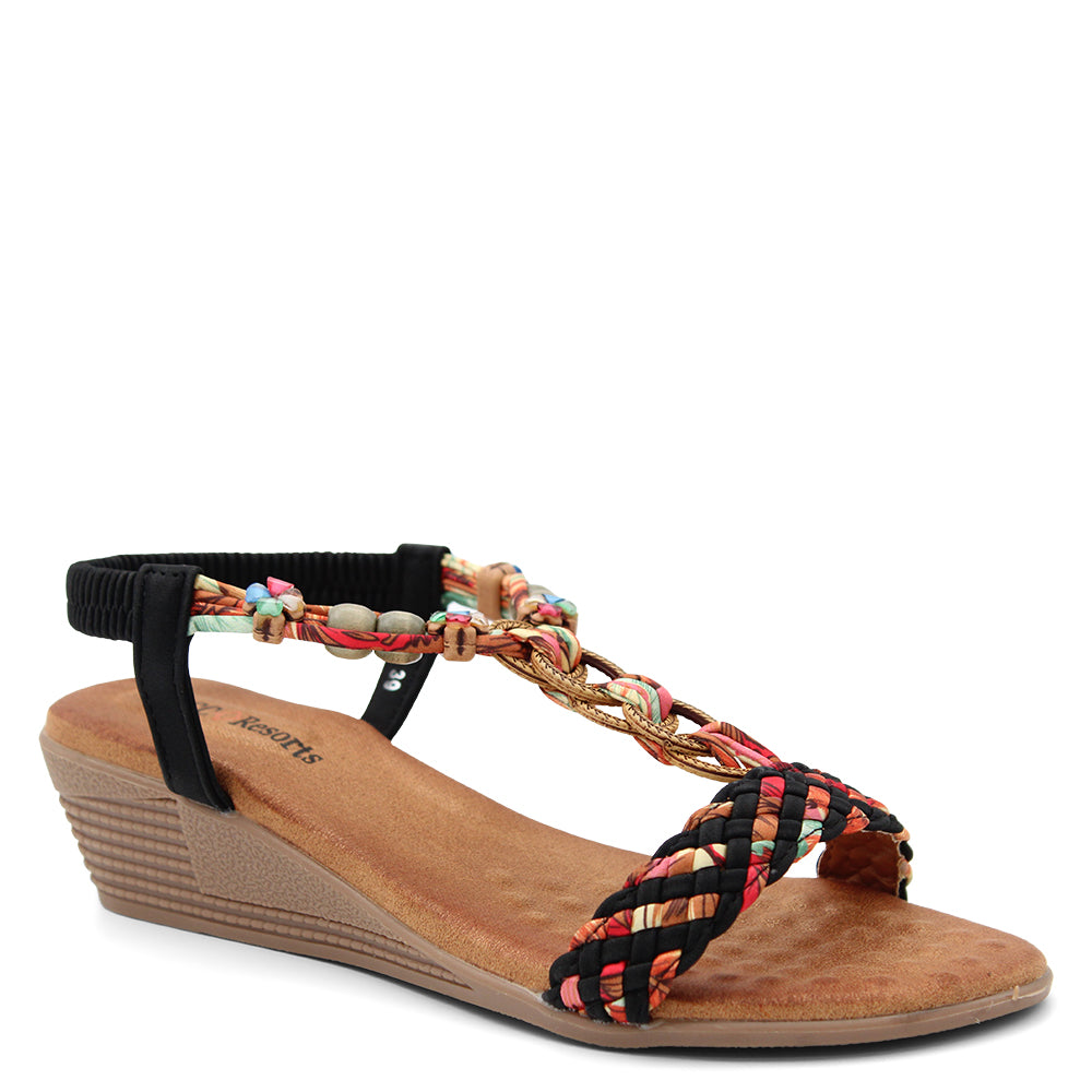 CC Resorts Ursa Womens Wedge Sandal Black