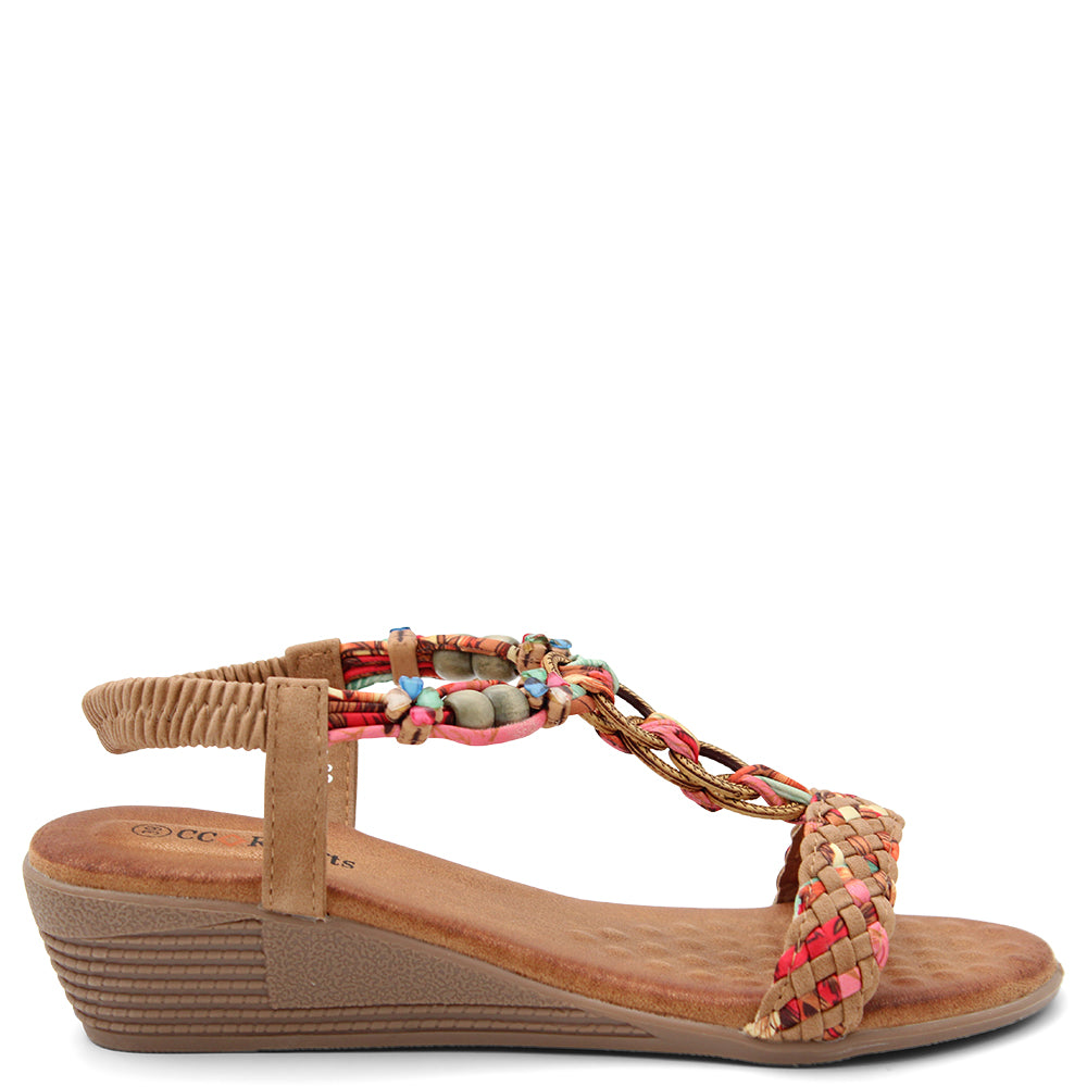 CC Resorts Ursa Womens Wedge Sandal Tan