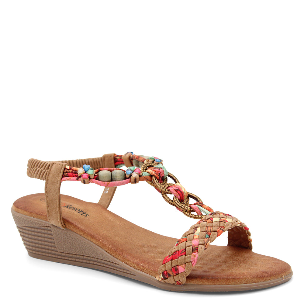 CC Resorts Ursa Womens Wedge Sandal Tan