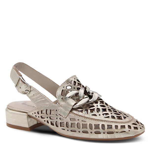 Django & Juliette Vooper Womens Slingback Loafer Gold Metallic