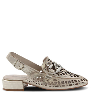 Django & Juliette Vooper Womens Slingback Loafer Gold Metallic