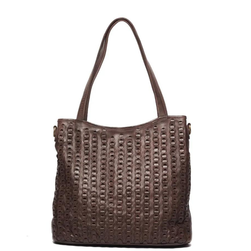 Oran Candy Leather Tote Bag Brown