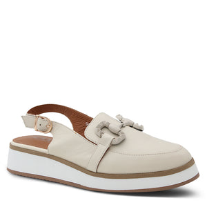 Alfie & Evie Quantum womens slingback loafer cream