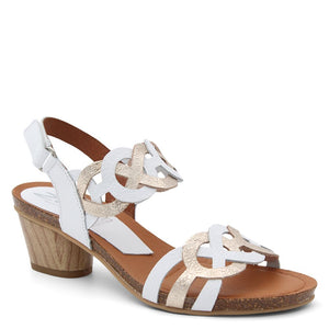 Zeta Brief womens heel  sandals White sandal with wooden heel 