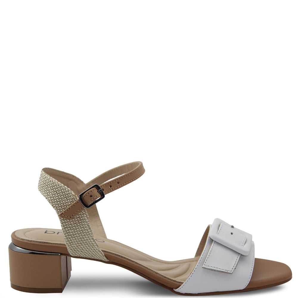 Brazillio ST1750508 Women's White Heel Sandal