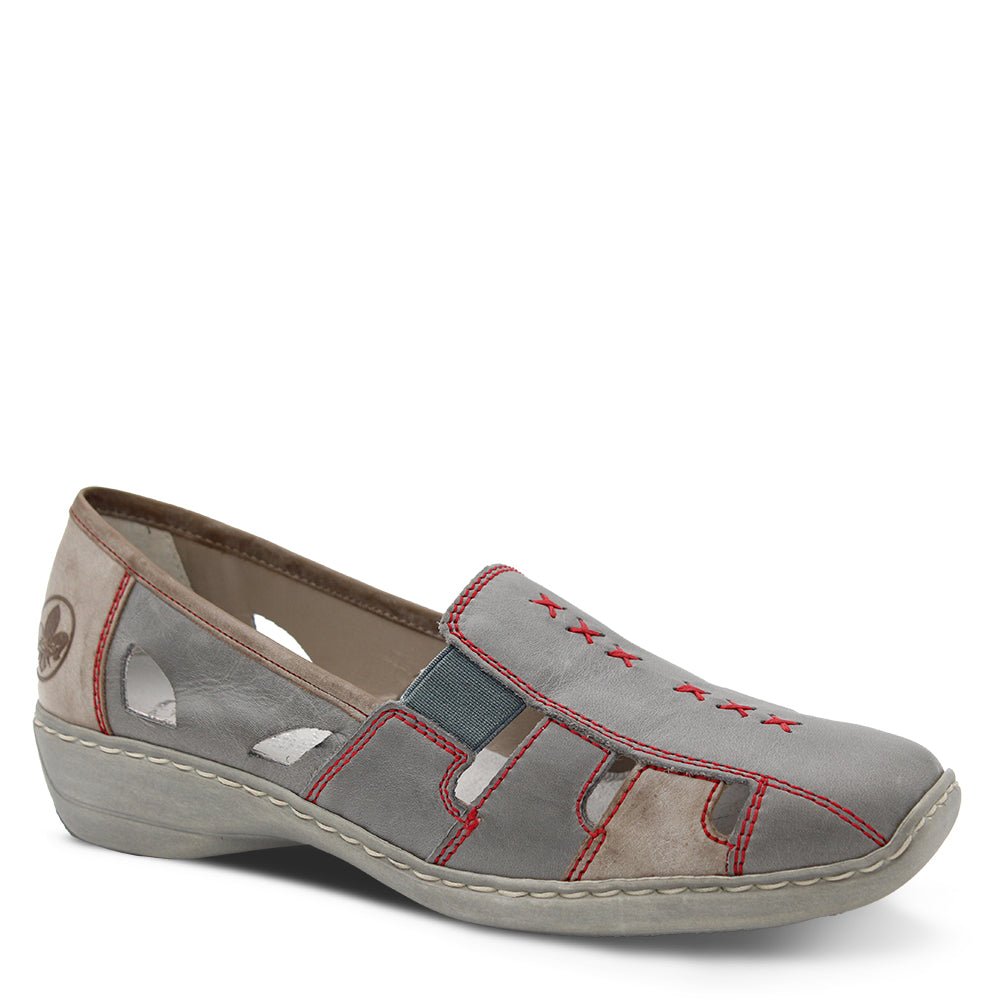 Rieker 41385 Womens casual slip on shoe grey