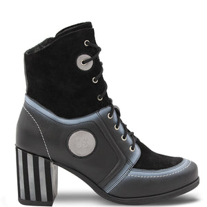 MACIEJKA 5599 Women's Heel Boots Black & Silver