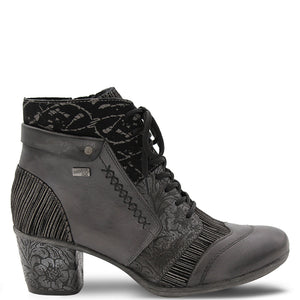 Remonte D5470 Womens Heel Boots Black Grey