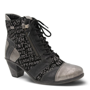 Remonte D8794 Womens Heel Boots Black Multi