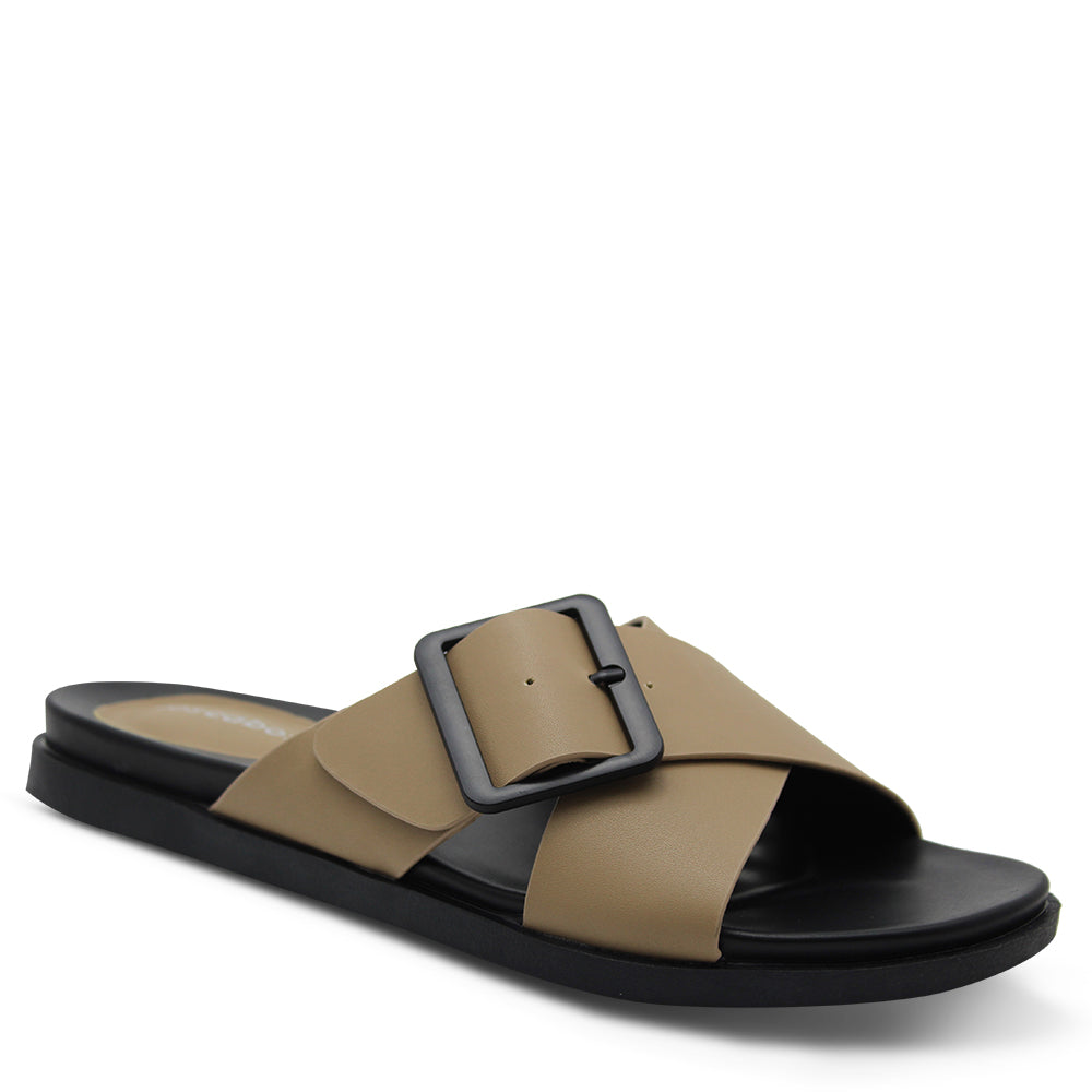 Los Cabos Roe Taupe Women's Flat Slide
