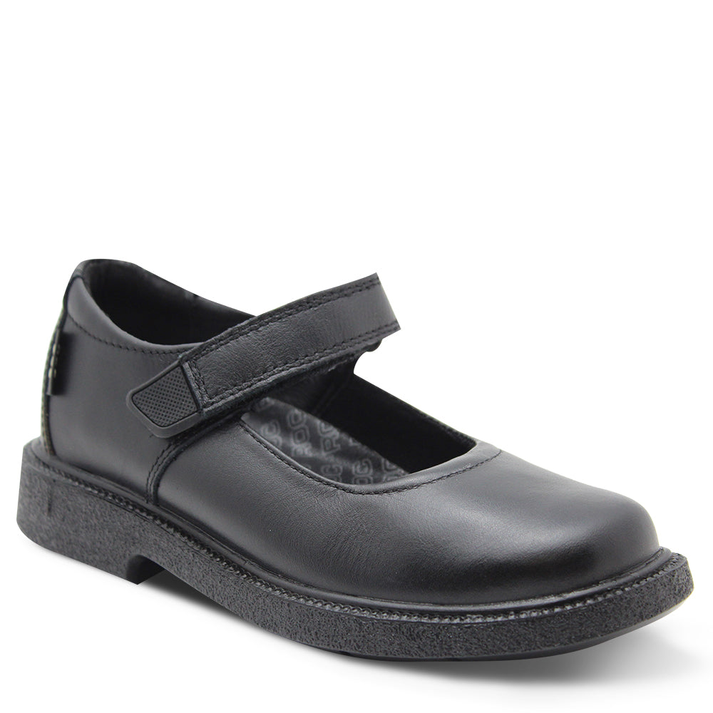Roc Juicy Kid's Velcro Black School Shoe
