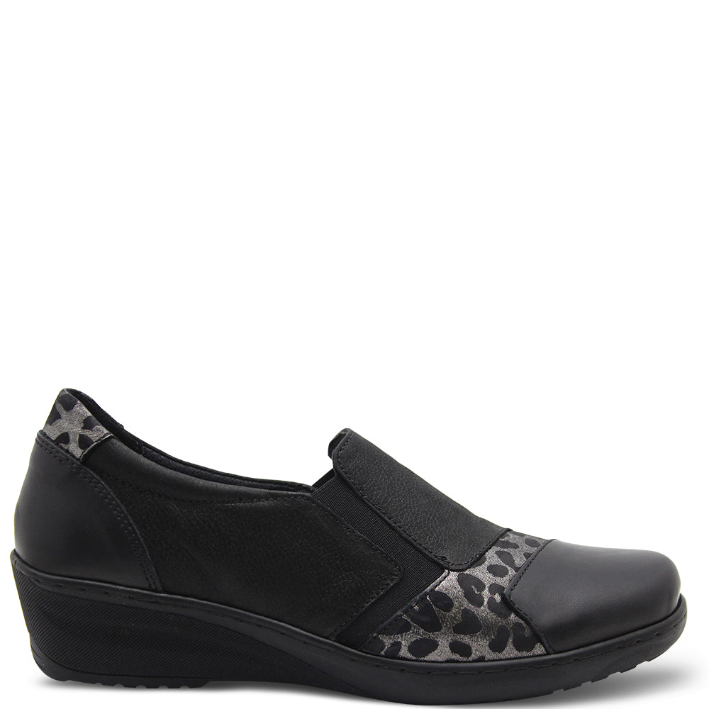 Cabello CP461-18 Women's Black Combo Wedge