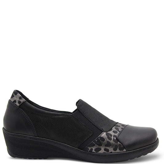 Cabello CP461-18 Women's Black Combo Wedge