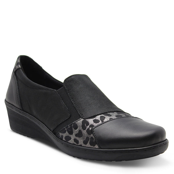 Cabello CP461-18 Women's Black Combo Wedge