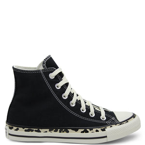 Converse Chuck Taylor Edged Women's High Top Sneakers Black with Animal Print