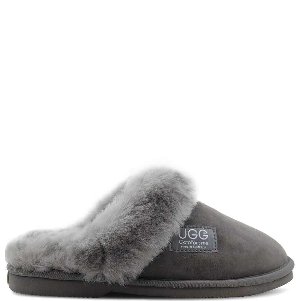 Comfort Me Ugg Wombat Women's Scuff Sheepskin Slippers Grey