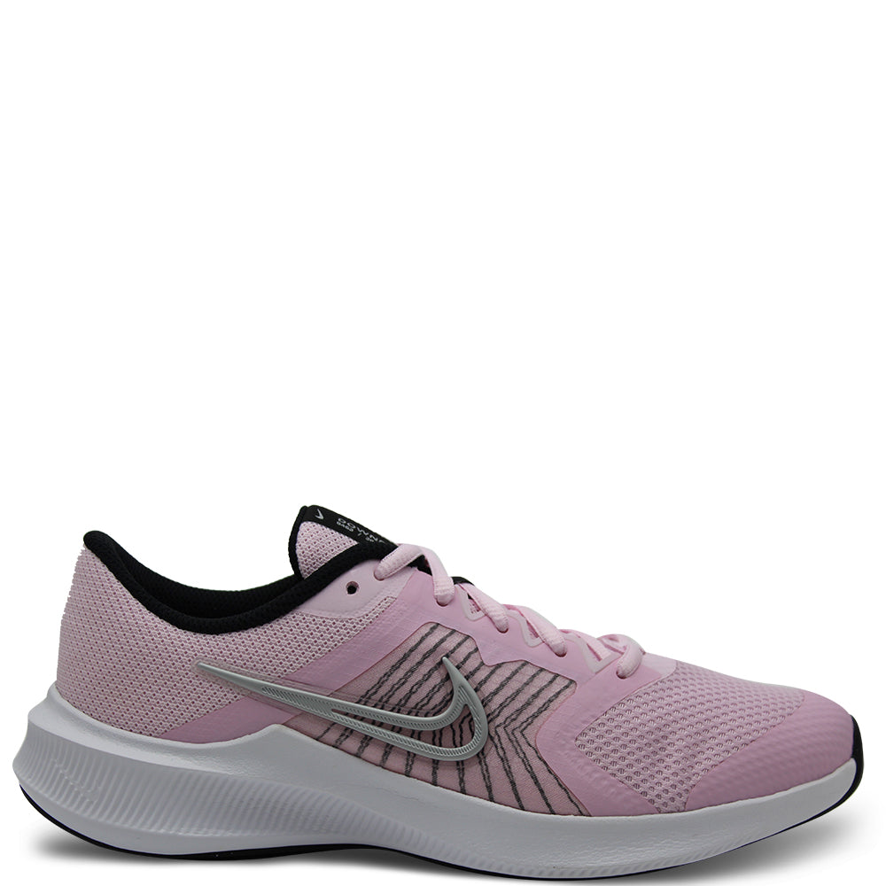 Nike Downshifter 11 PS Kids Running Shoes Sports Footwear Pink/Silver