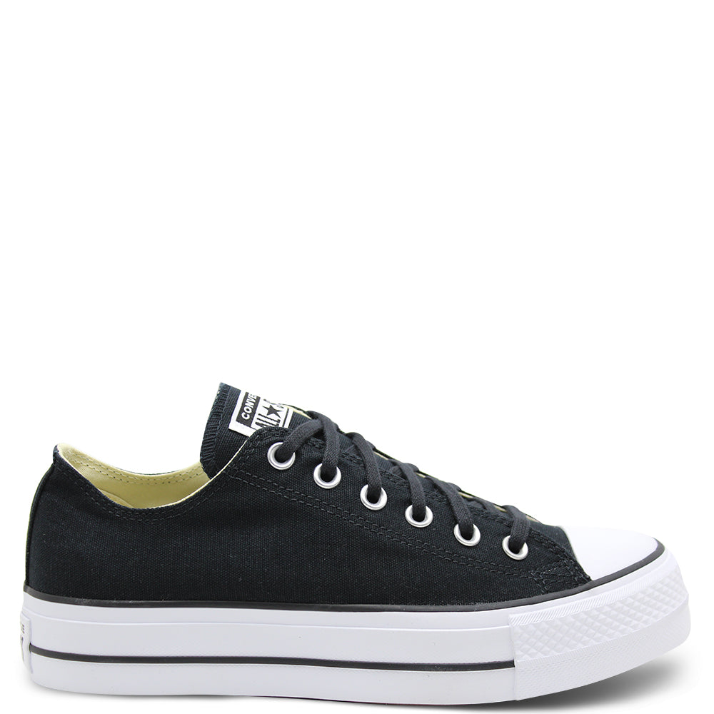Converse Chuck Taylor Lift Low Women's Canvas Sneakers Black/White