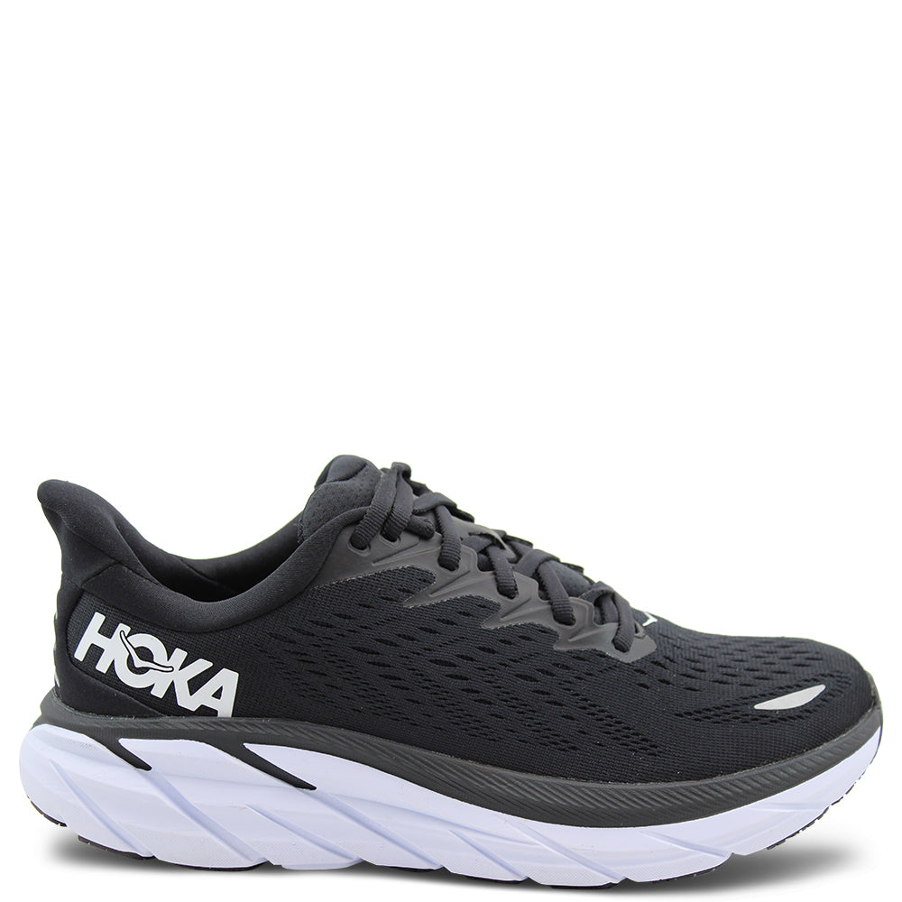 Hoka Clifton 8 Women's Running Shoes Black White