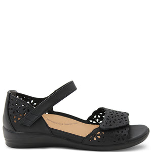 Ziera Dusty Women's Black Flat Orthotic Friendly Sandal Comfort Shoes