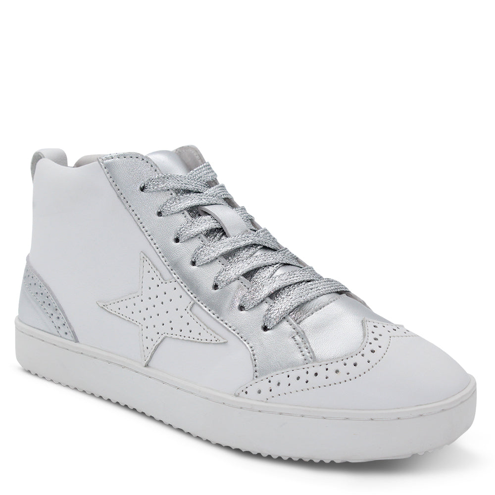 Alfie & Evie Vanity Womens Sneakers White Silver