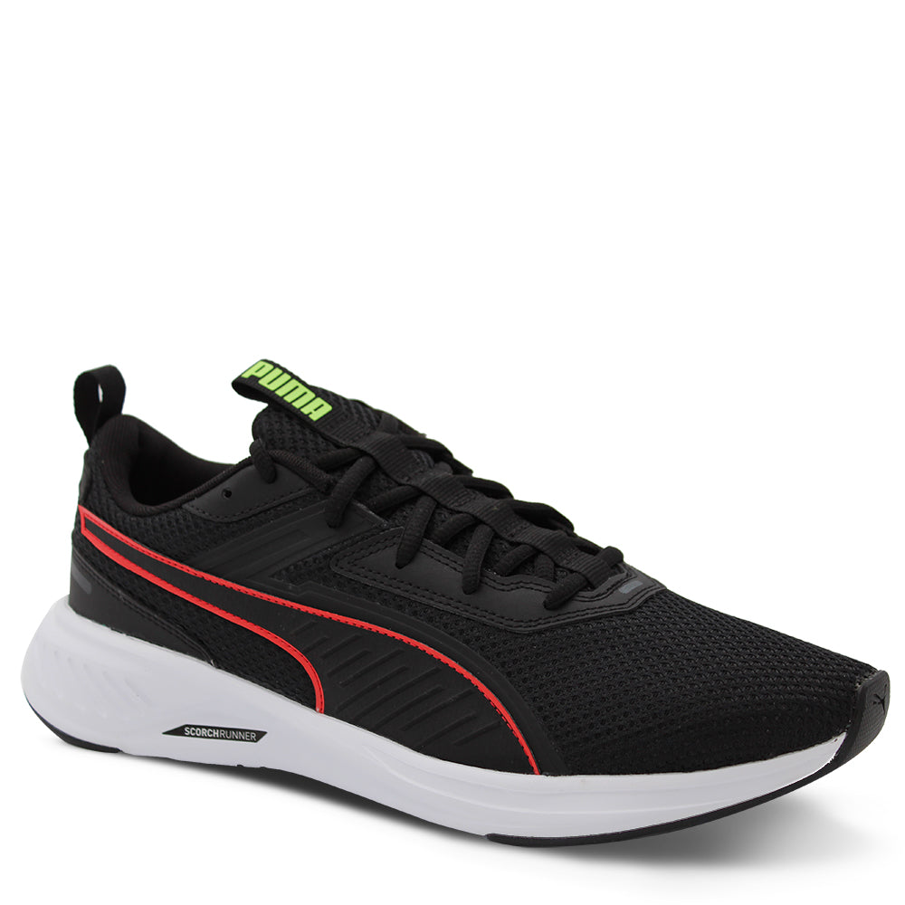Puma Scorch Mens Running Shoes Black Red Green